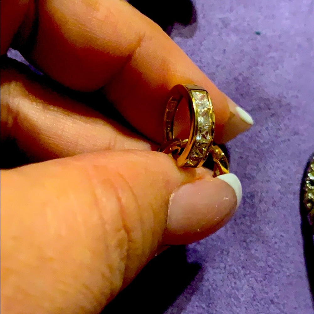14K gold and diamond hoops